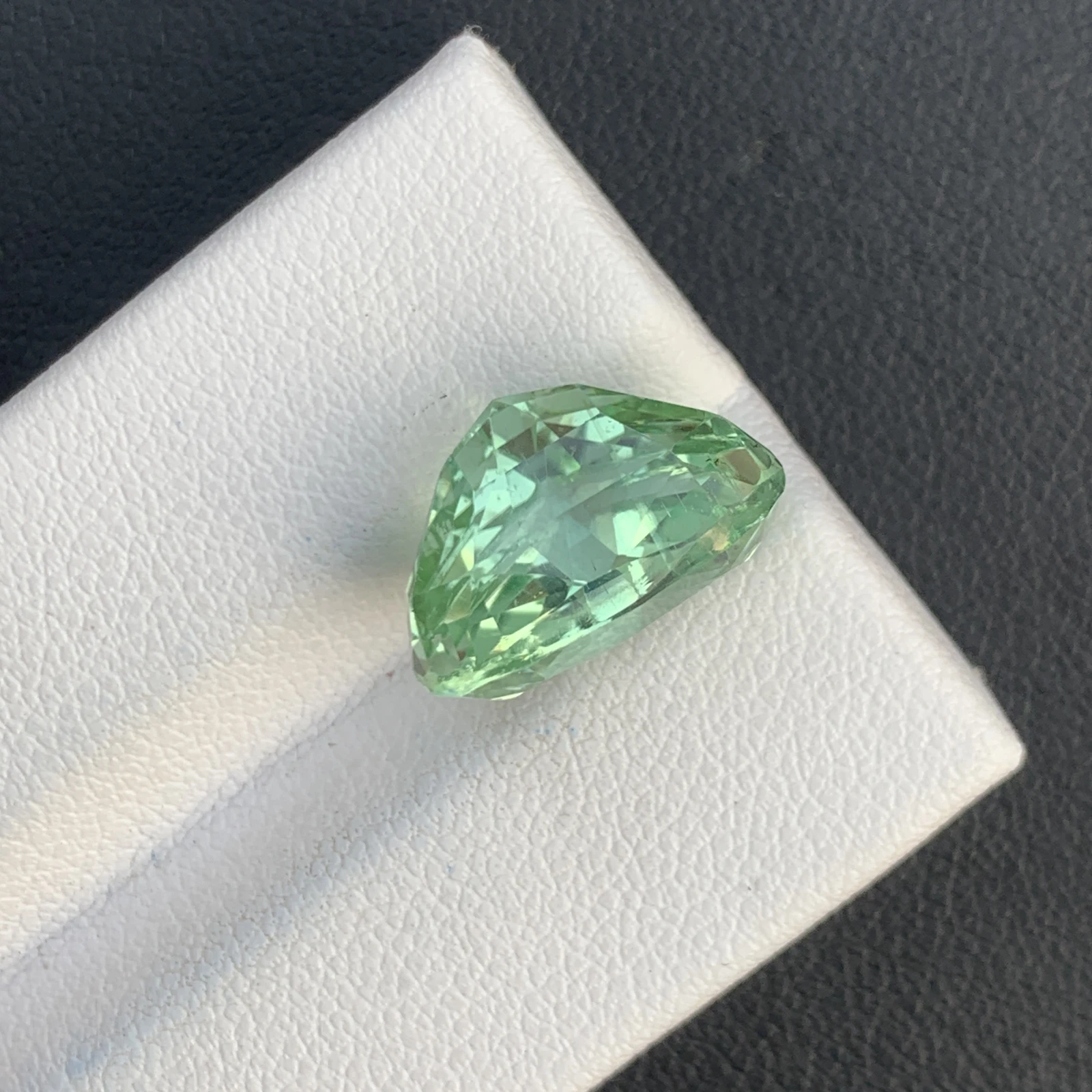 Natural Green Kunzite Radiated 8.95 Carat Faceted Fancy Shape Gemstone — view 3